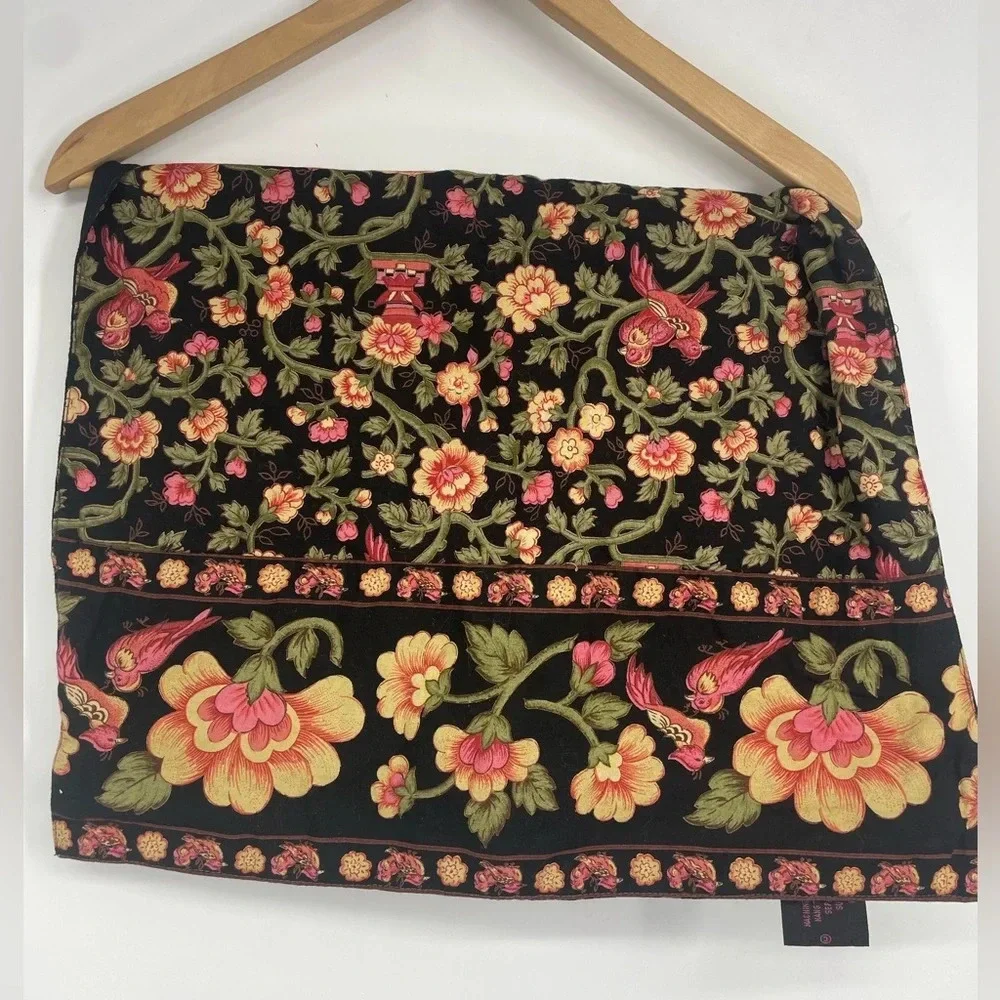 2 vintage April Cornell black pillowcases standard size